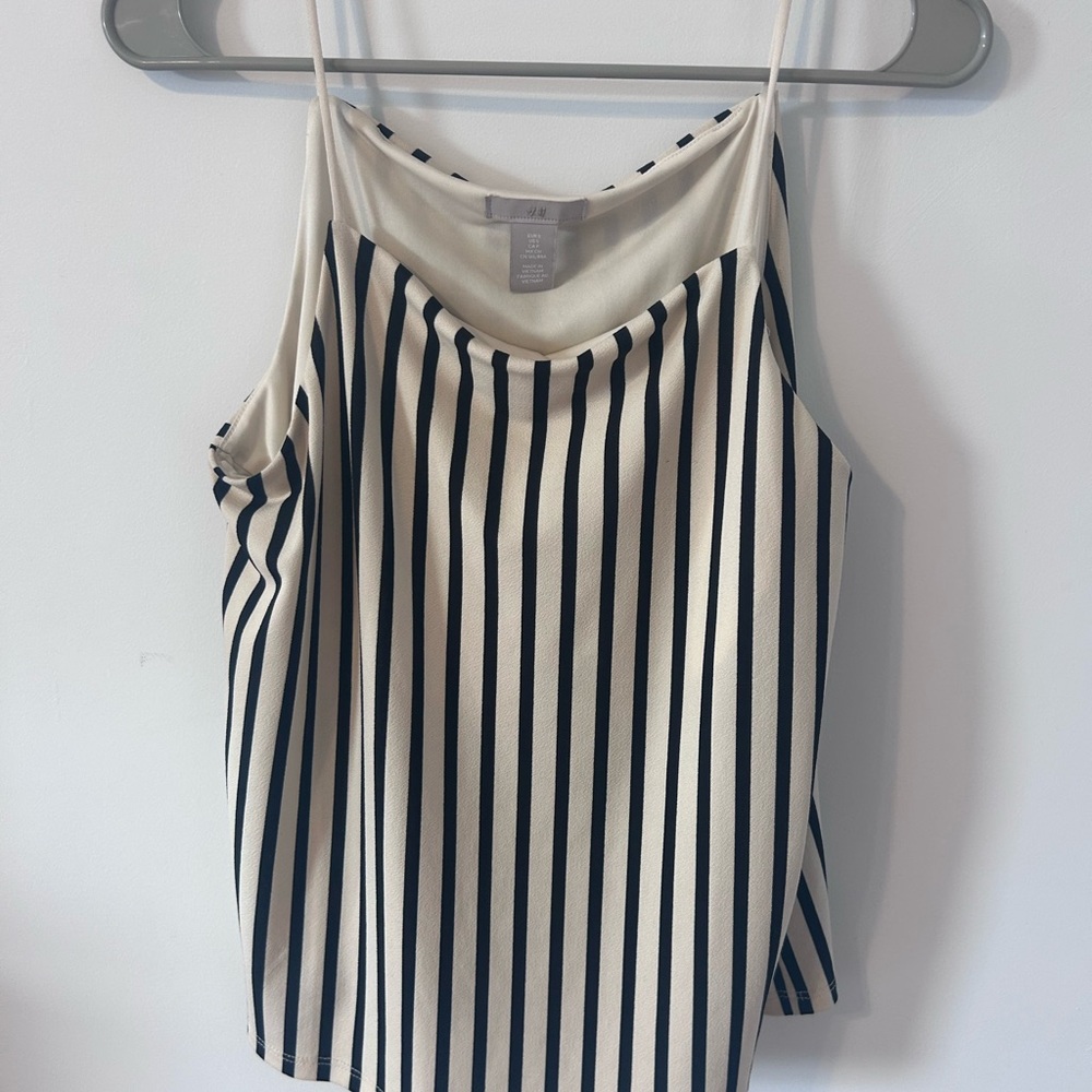 H&M Black and White Striped Camisole